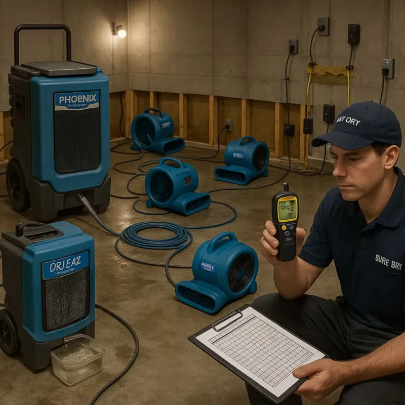 Structural Drying and Dehumidification process in East Chicago, IN